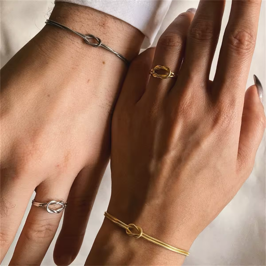 Pulseira Para Casal - Entrelaçados Minimalista