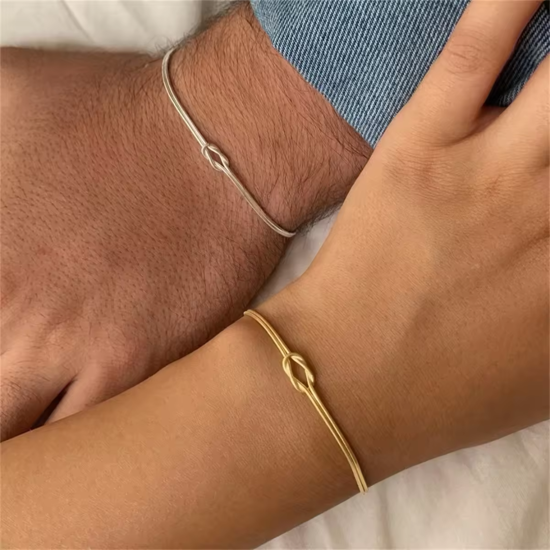 Pulseira Para Casal - Entrelaçados Minimalista